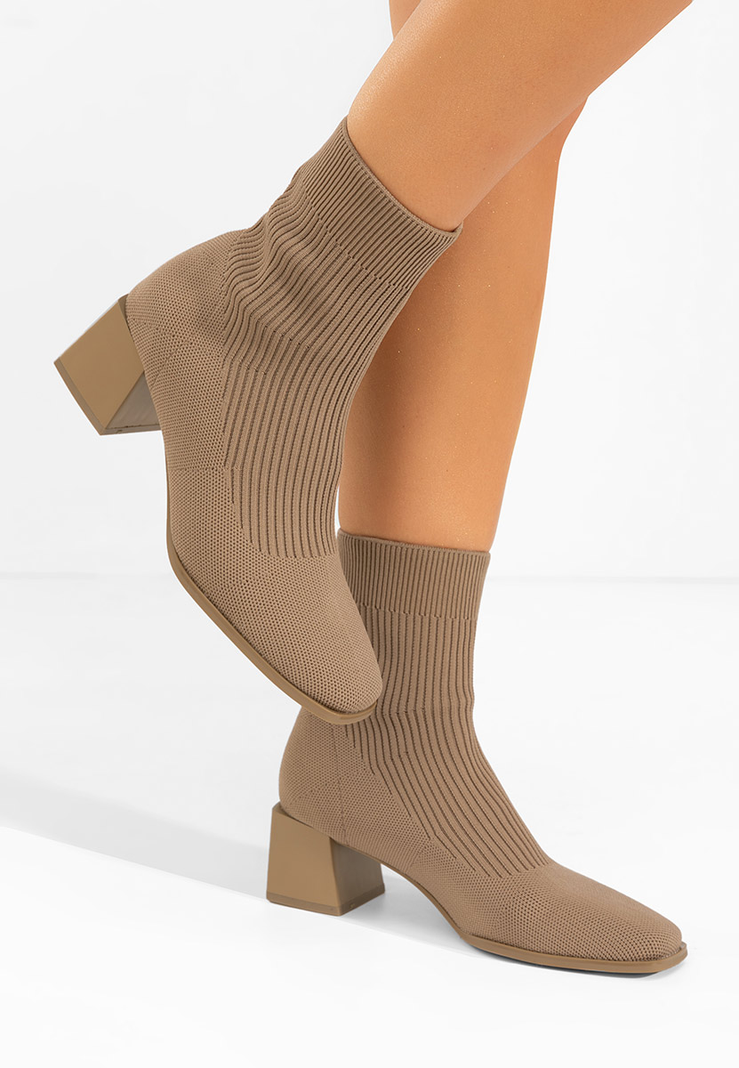 Botine tip soseta Renatia kaki