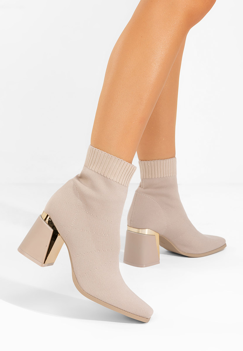 Botine tip soseta Mirelina bej