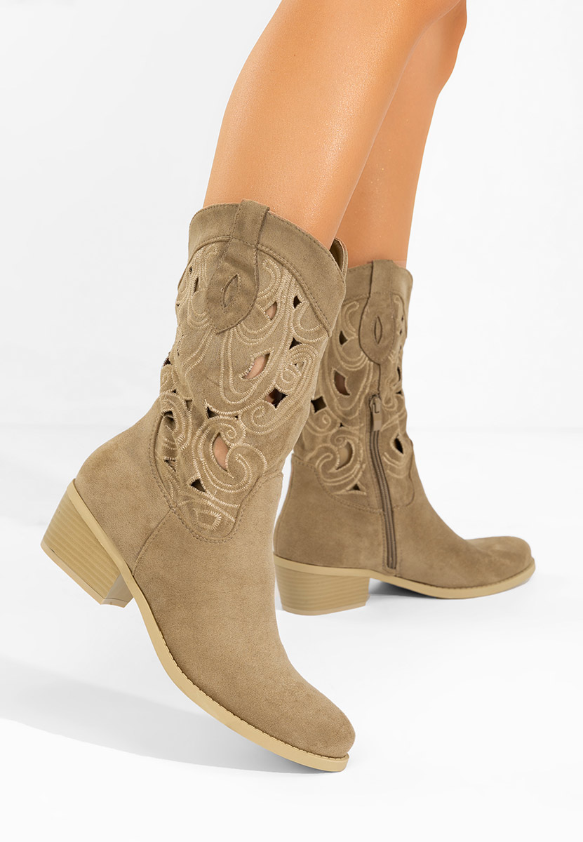 Cizme western dama Lettie kaki