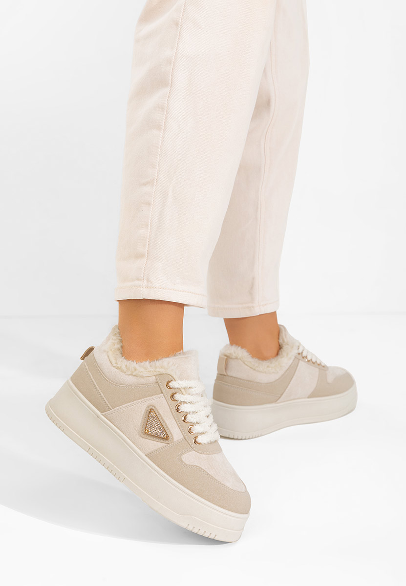 Sneakers cu platformă Elivra bej