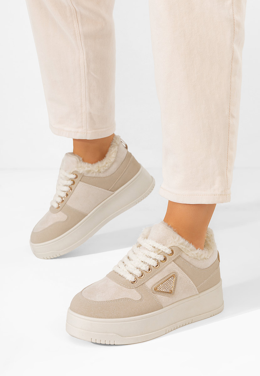 Sneakers cu platformă Elivra bej