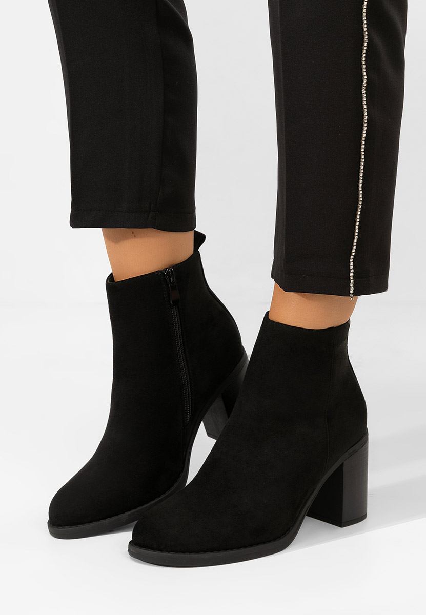Botine cu toc Desirea negre