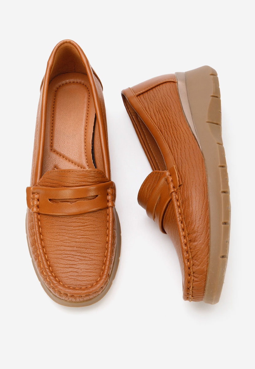 Mocasini cu platforma Ozina camel