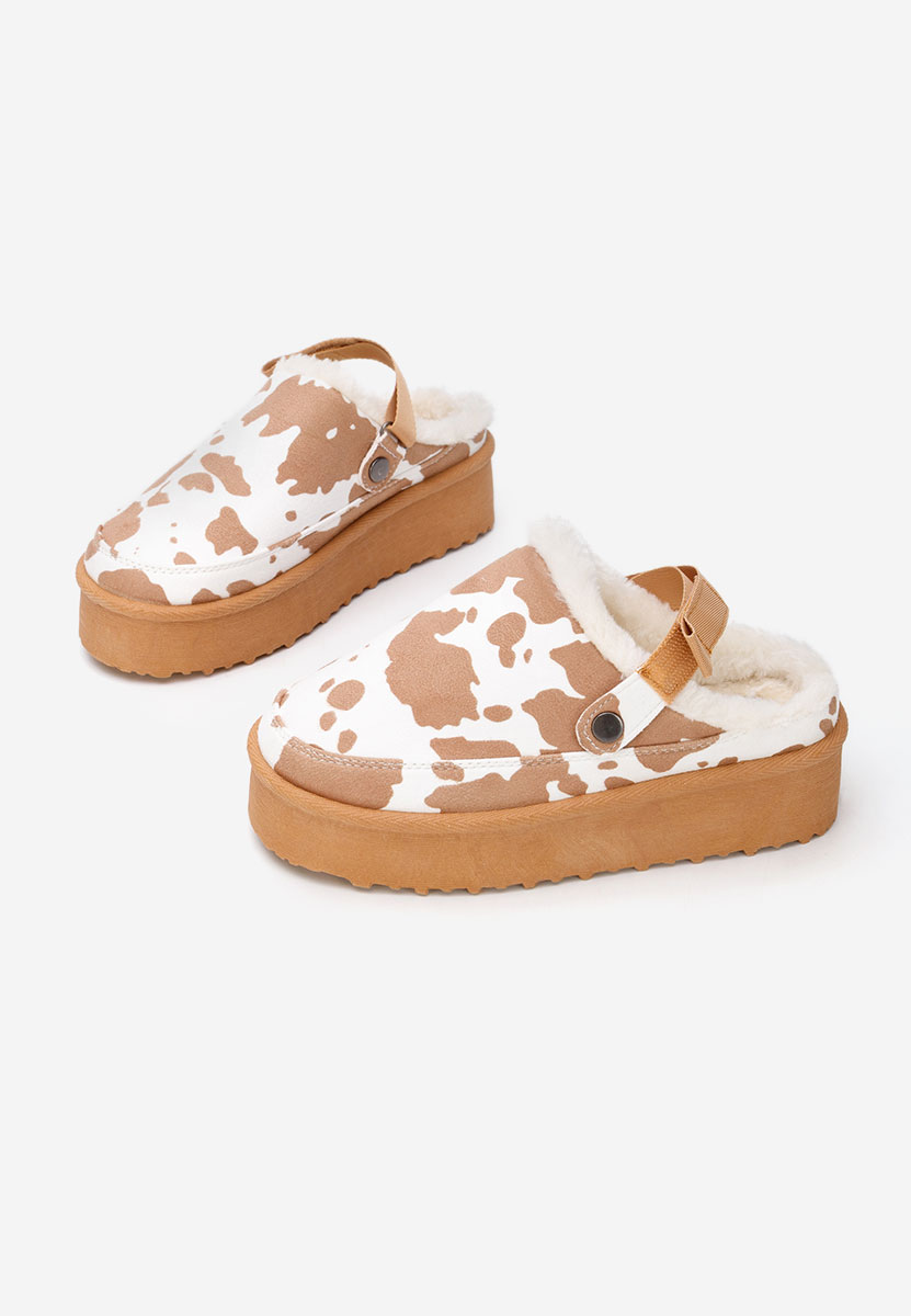 Saboti cu platforma Kimea animal print