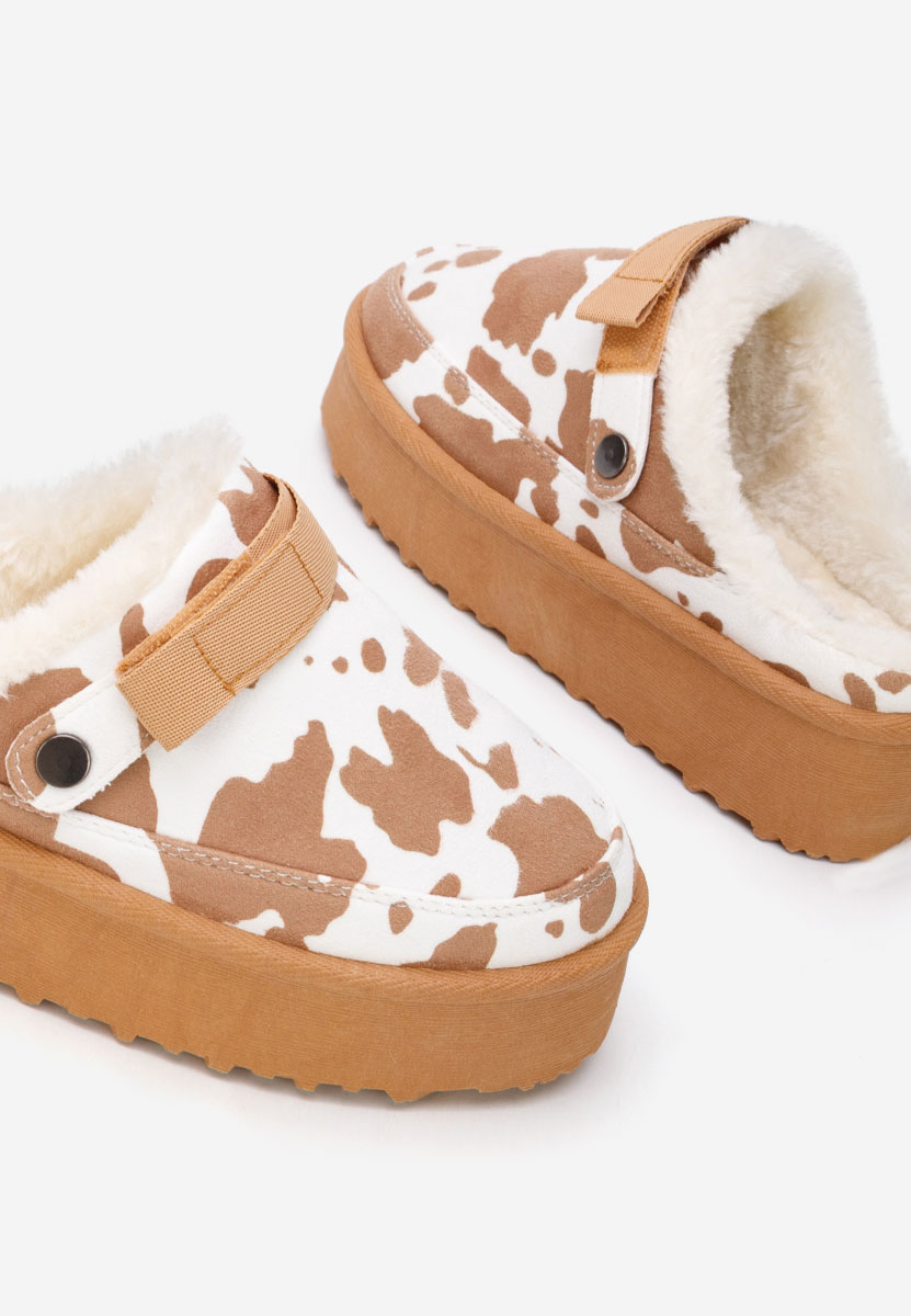 Saboti cu platforma Kimea animal print