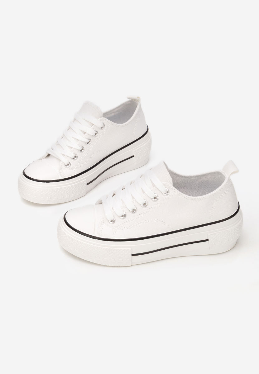 Tenisi cu platformă Antio albi