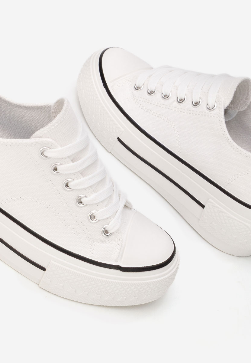 Tenisi cu platformă Antio albi