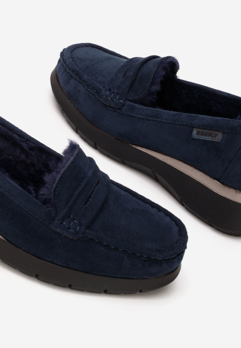 Mocasini dama cu platforma Hazelia navy