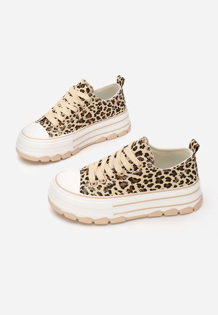 Tenisi cu platformă Zenoria leopard