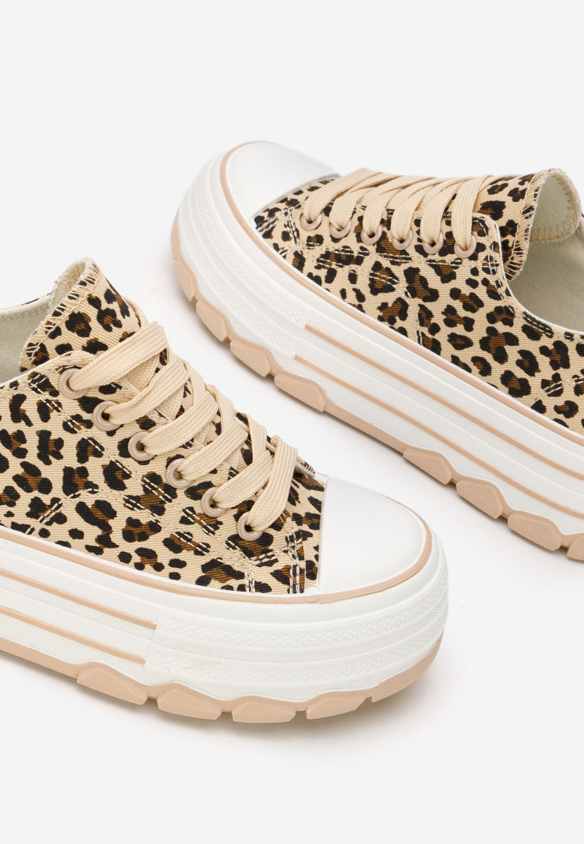 Tenisi cu platformă Zenoria leopard