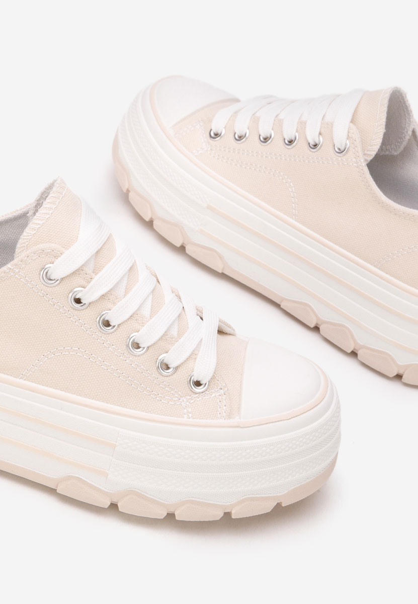 Tenisi cu platformă Zenoria bej