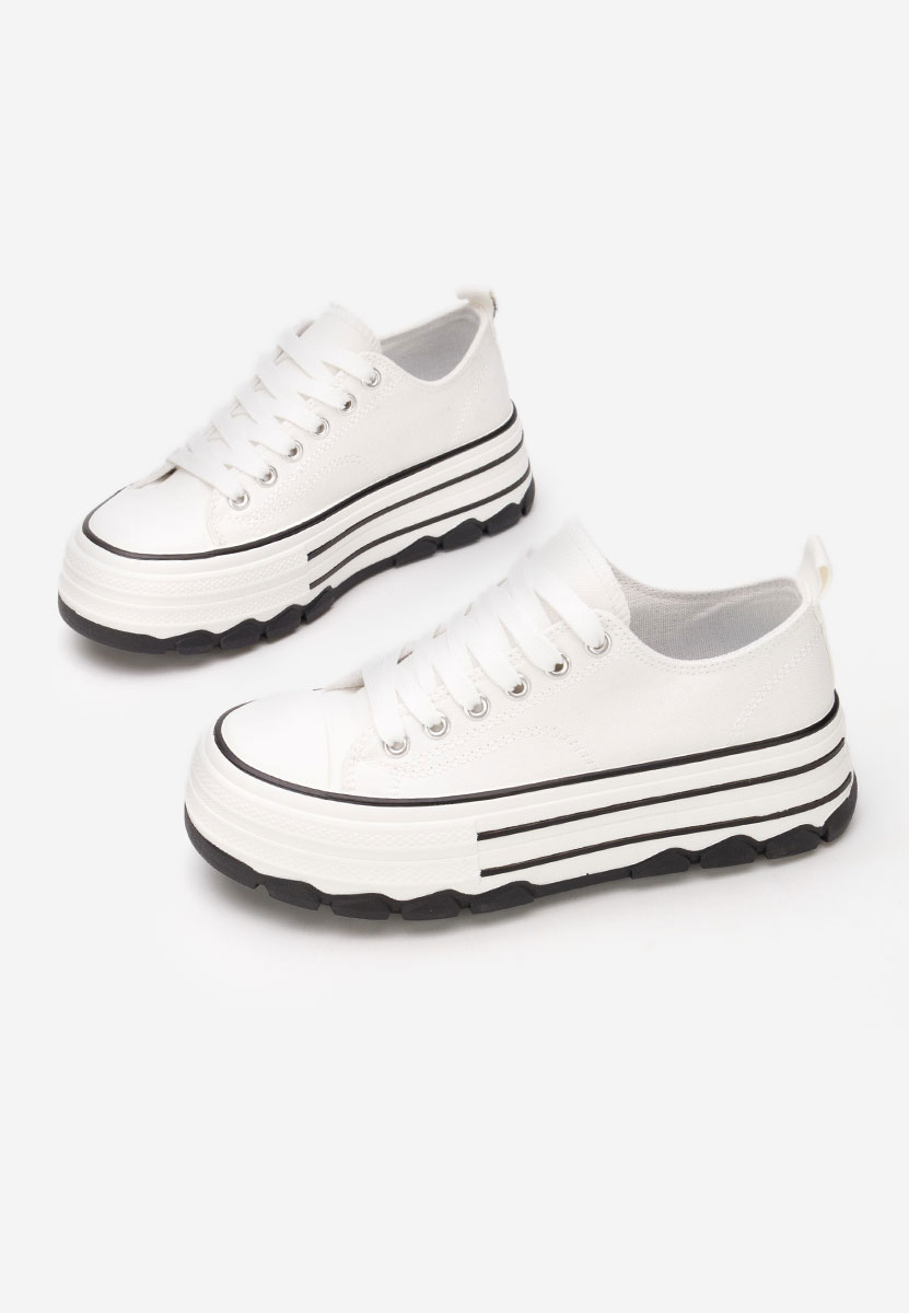 Tenisi cu platformă Zenoria albi