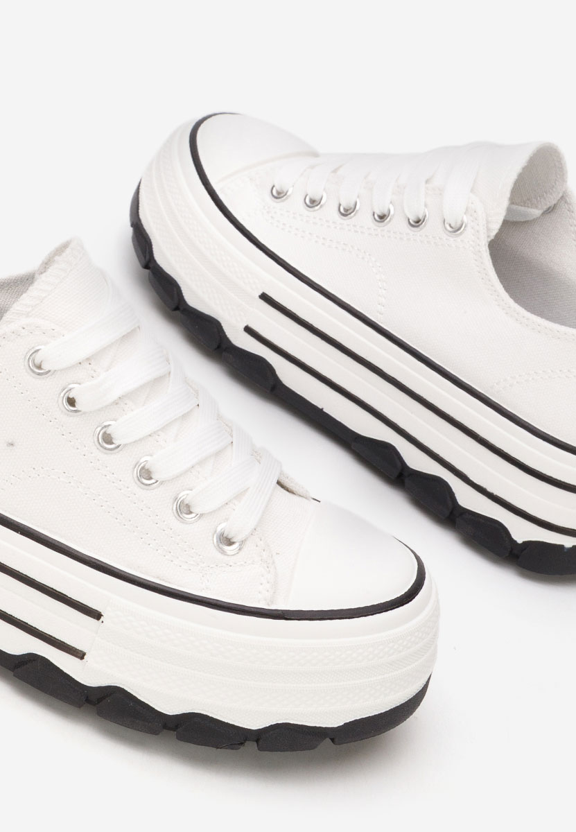 Tenisi cu platformă Zenoria albi