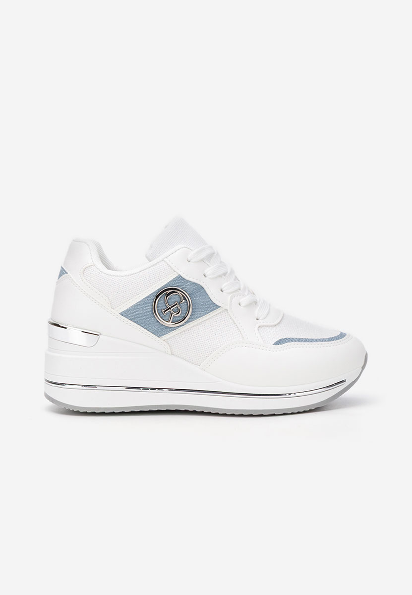 Sneakers cu platforma Paulette albi