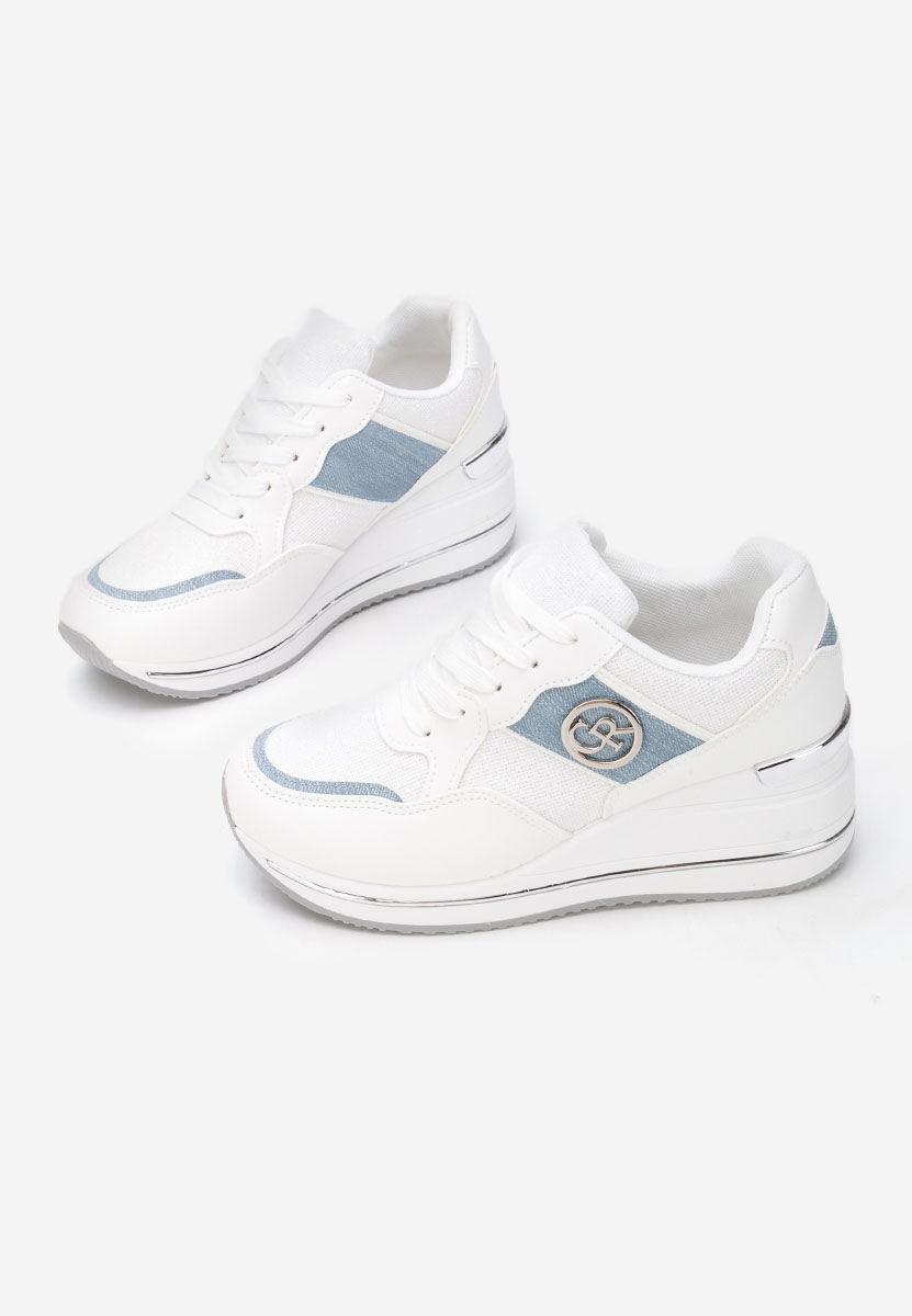 Sneakers cu platforma Paulette albi