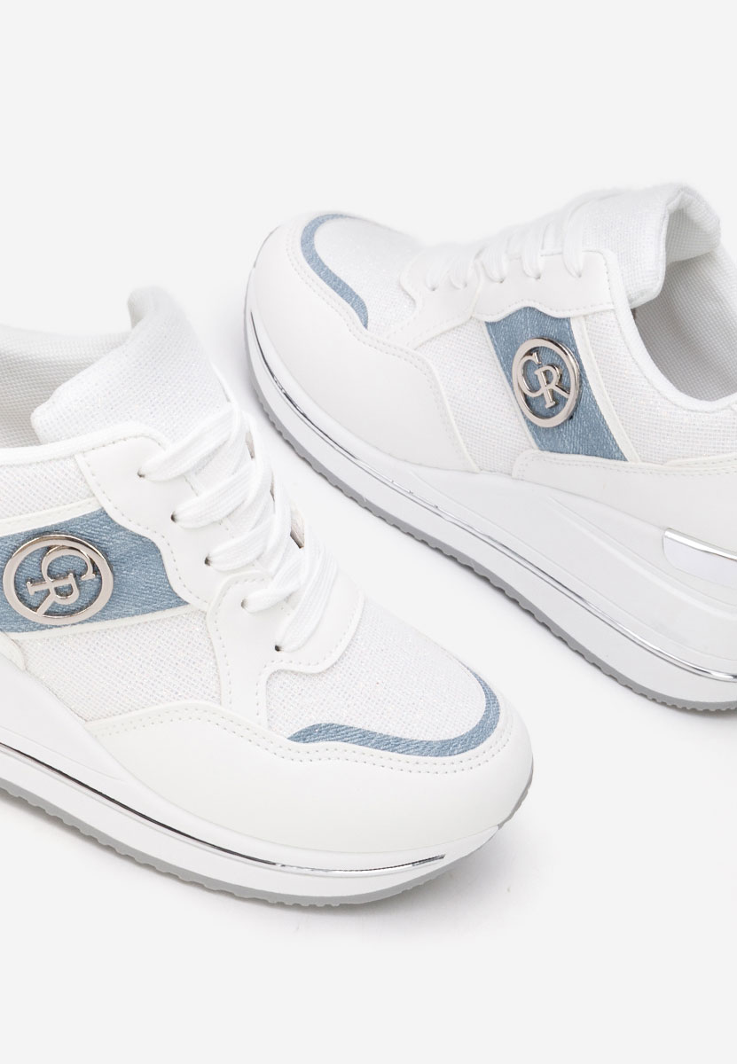 Sneakers cu platforma Paulette albi