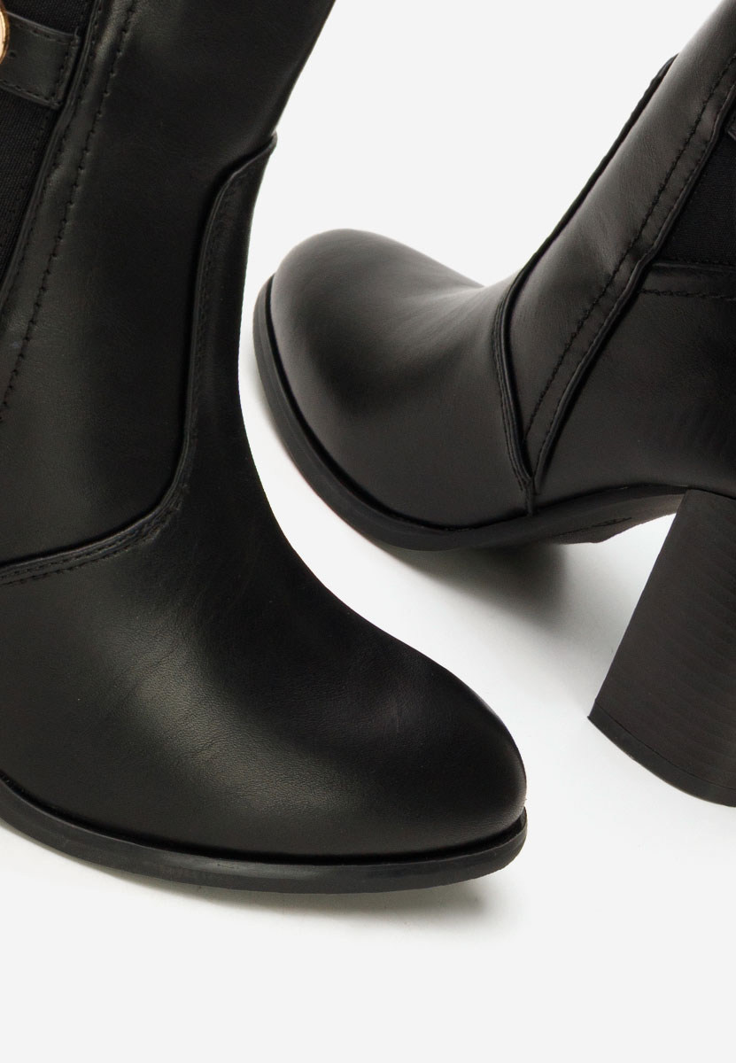 Botine cu toc gros Alaki negre