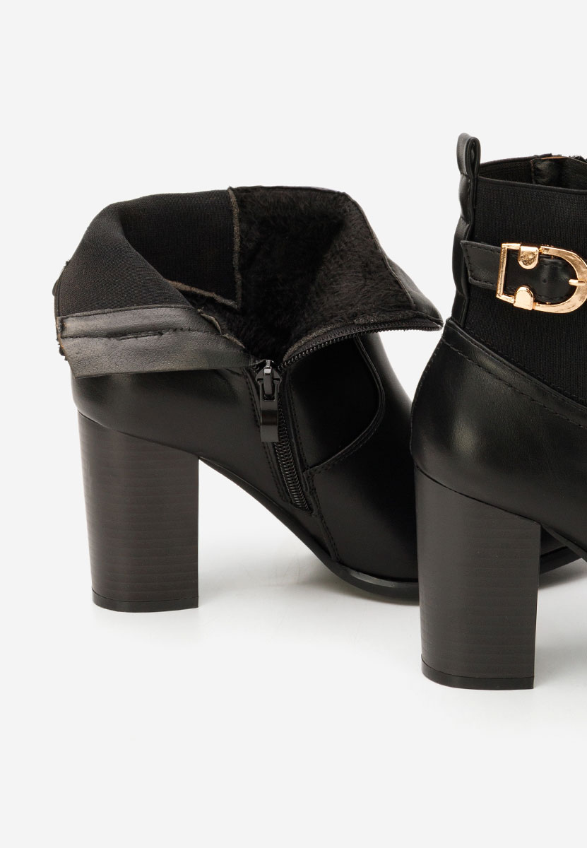 Botine cu toc gros Alaki negre