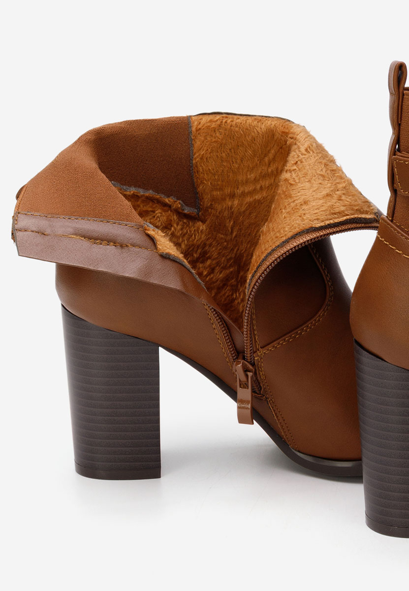 Botine cu toc gros Alaki camel