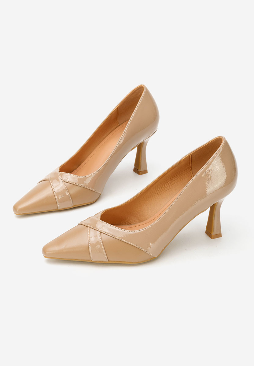 Pantofi cu toc subtire Ronie kaki