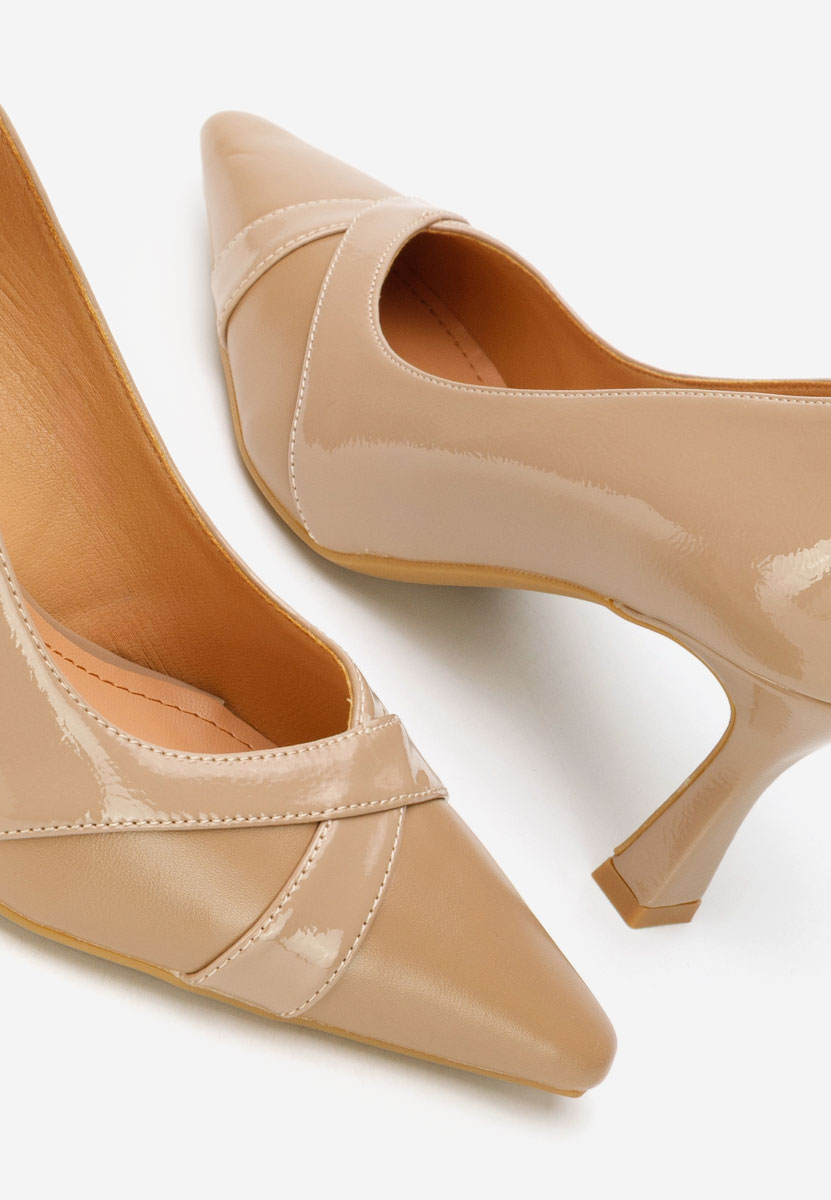 Pantofi cu toc subtire Ronie kaki
