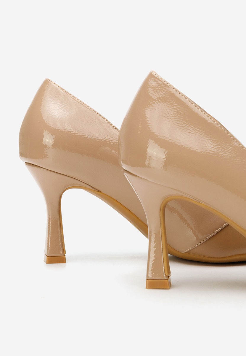 Pantofi cu toc subtire Ronie kaki
