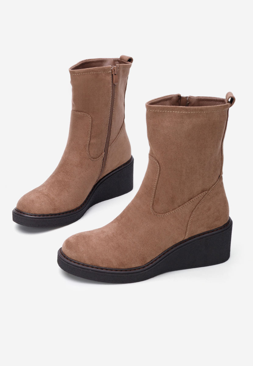 Botine cu platforma Lysara maro