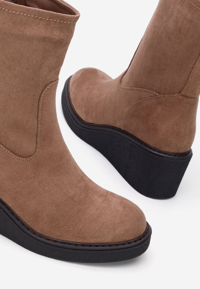 Botine cu platforma Lysara maro