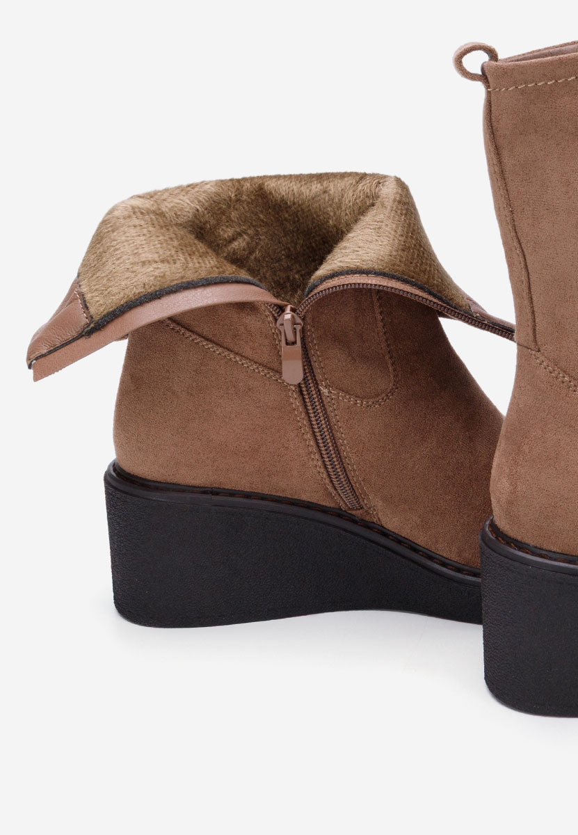 Botine cu platforma Lysara maro