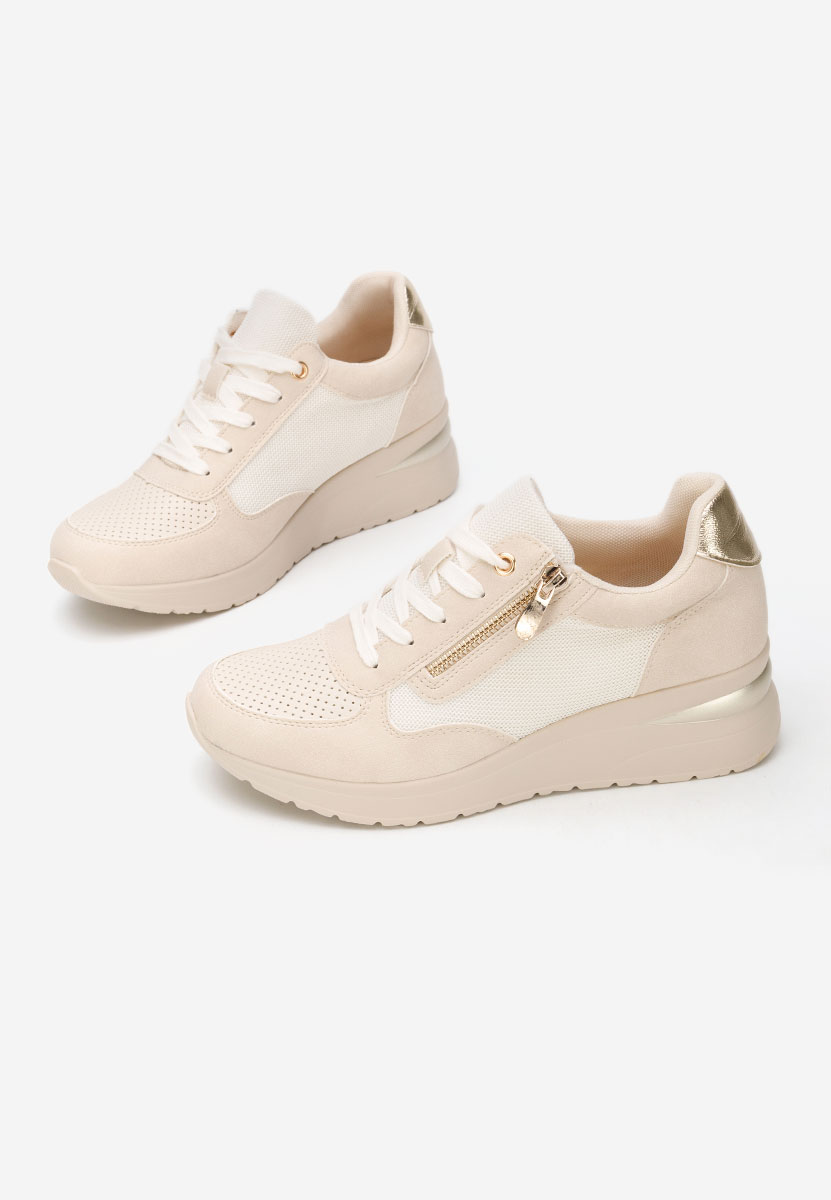 Sneakers cu platforma Floreia bej