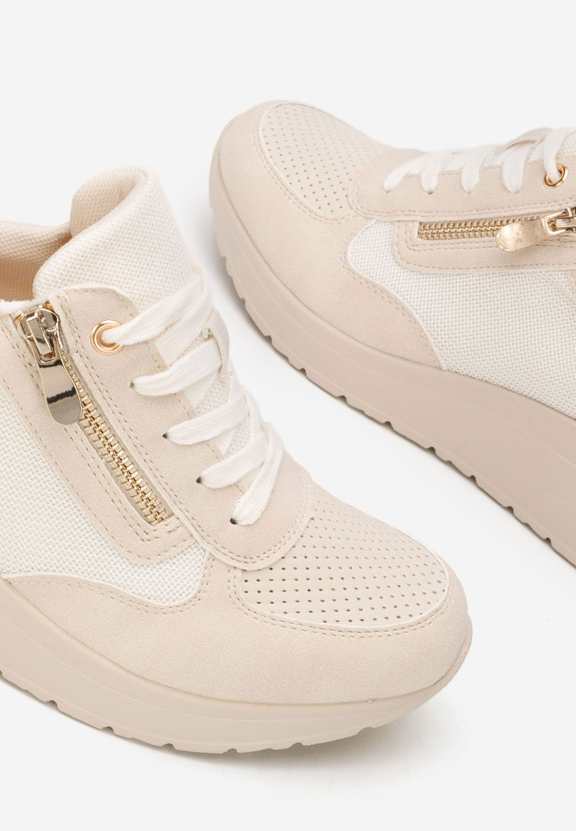 Sneakers cu platforma Floreia bej