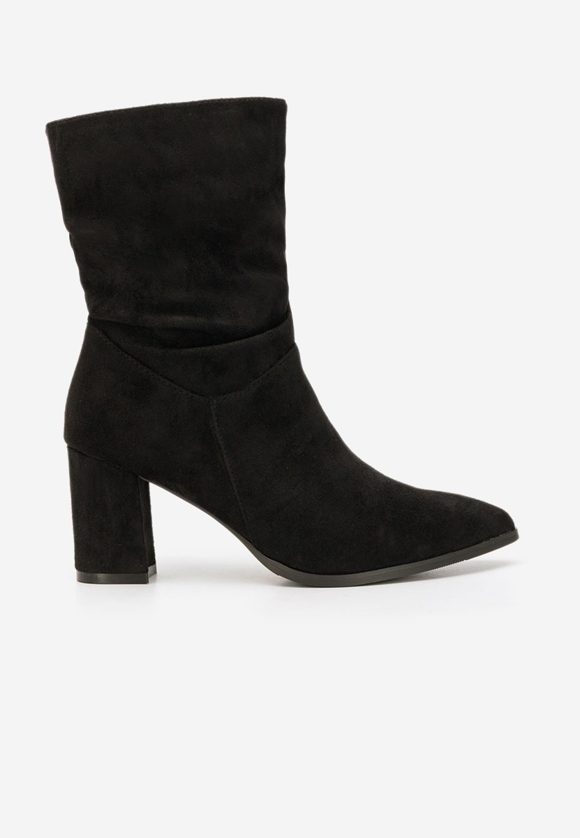 Botine cu toc gros Crinia negre