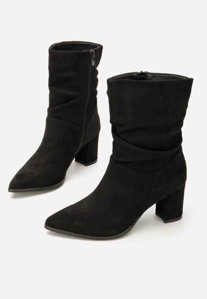 Botine cu toc gros Crinia negre