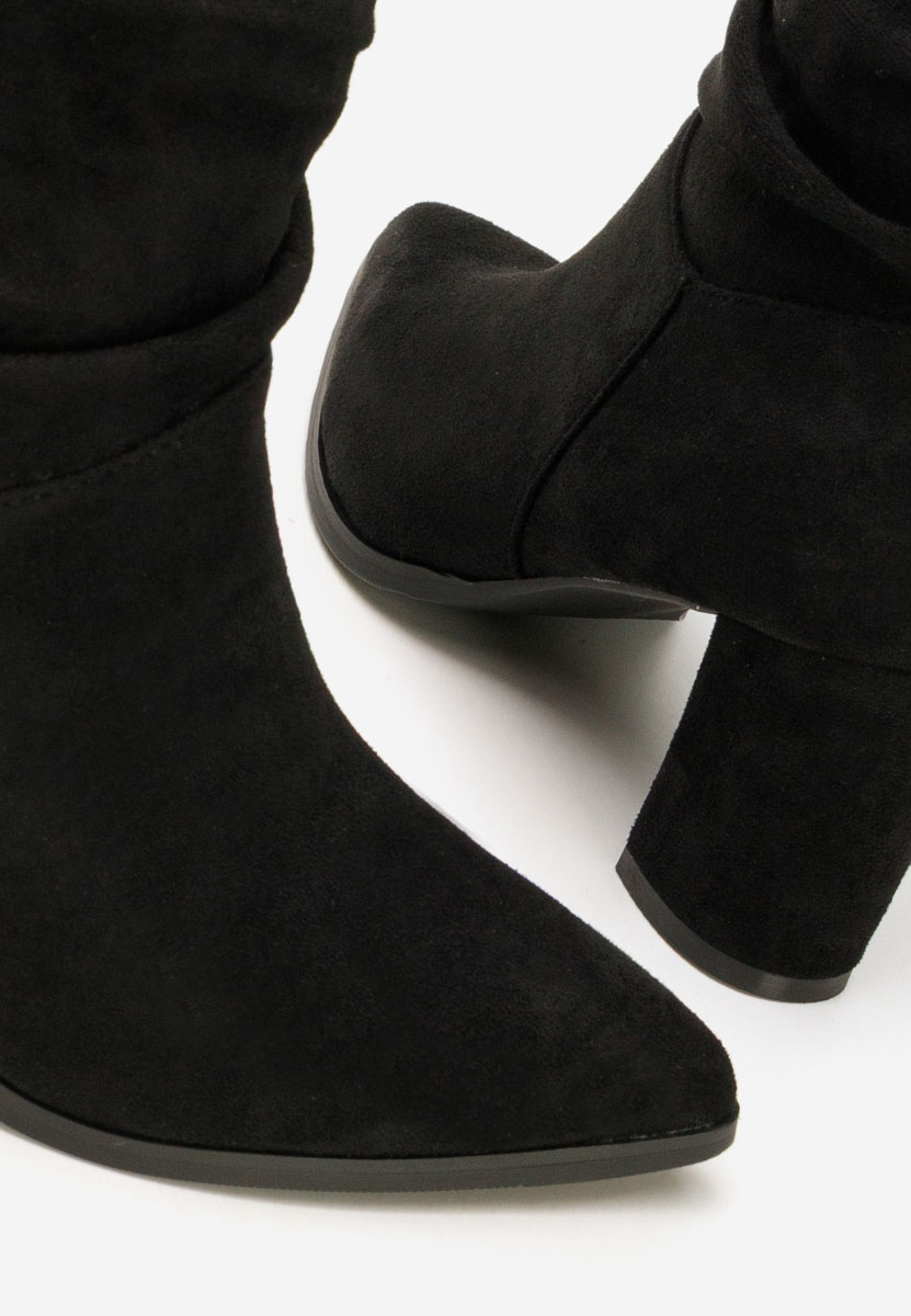 Botine cu toc gros Crinia negre