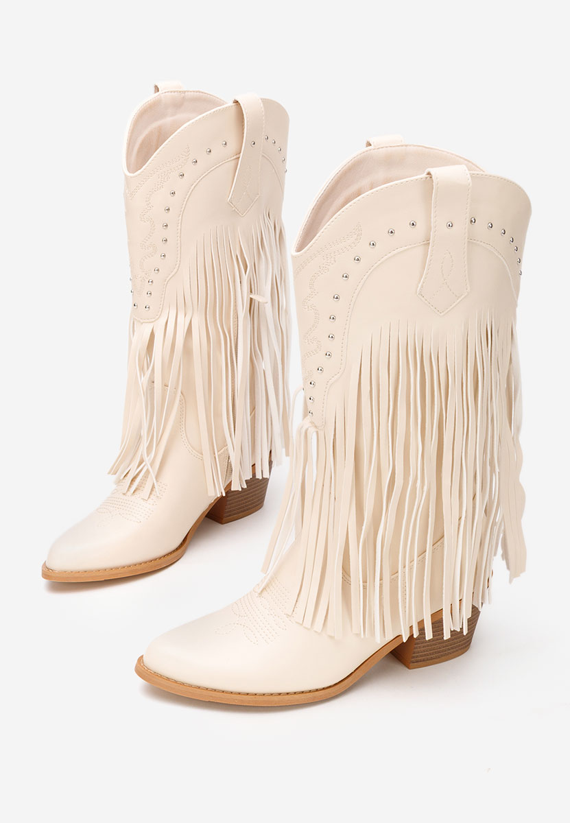 Cizme cowboy dama Giselia bej