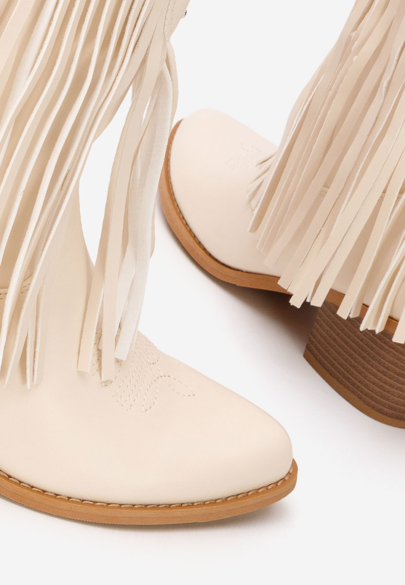 Cizme cowboy dama Giselia bej