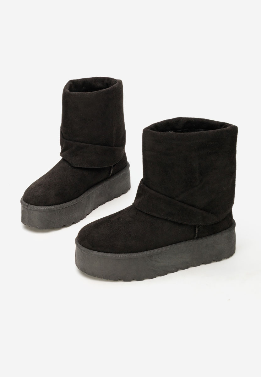 Cizme tip ugg cu platformă Janesia negre
