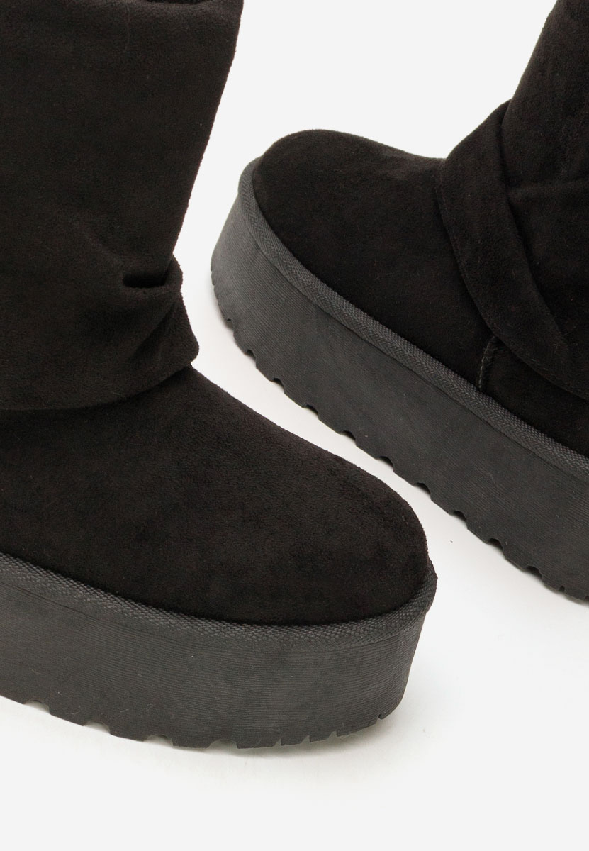 Cizme tip ugg cu platformă Janesia negre