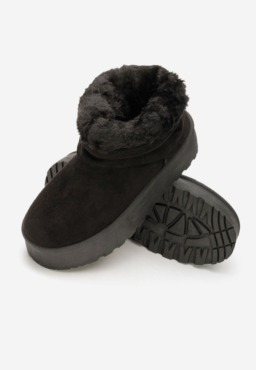 Cizme tip ugg cu platformă Janesia negre