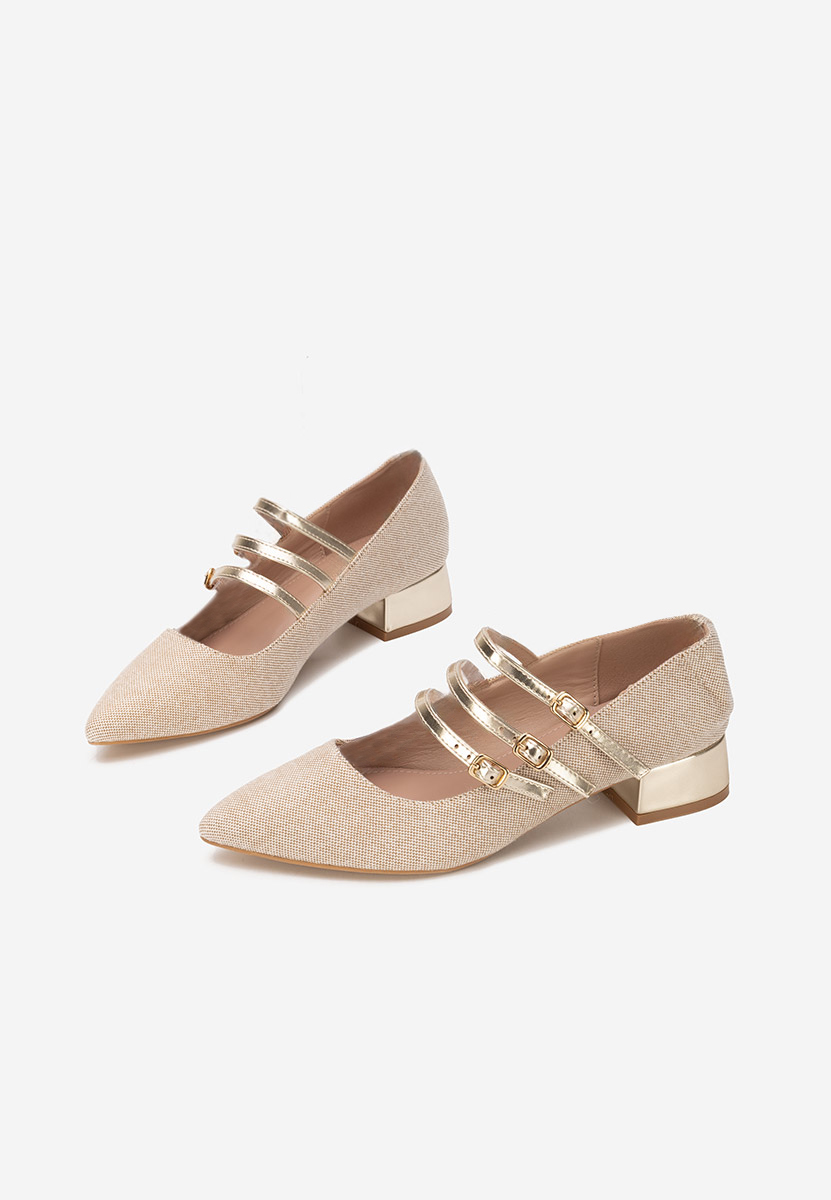 Pantofi cu toc mic Bakea kaki