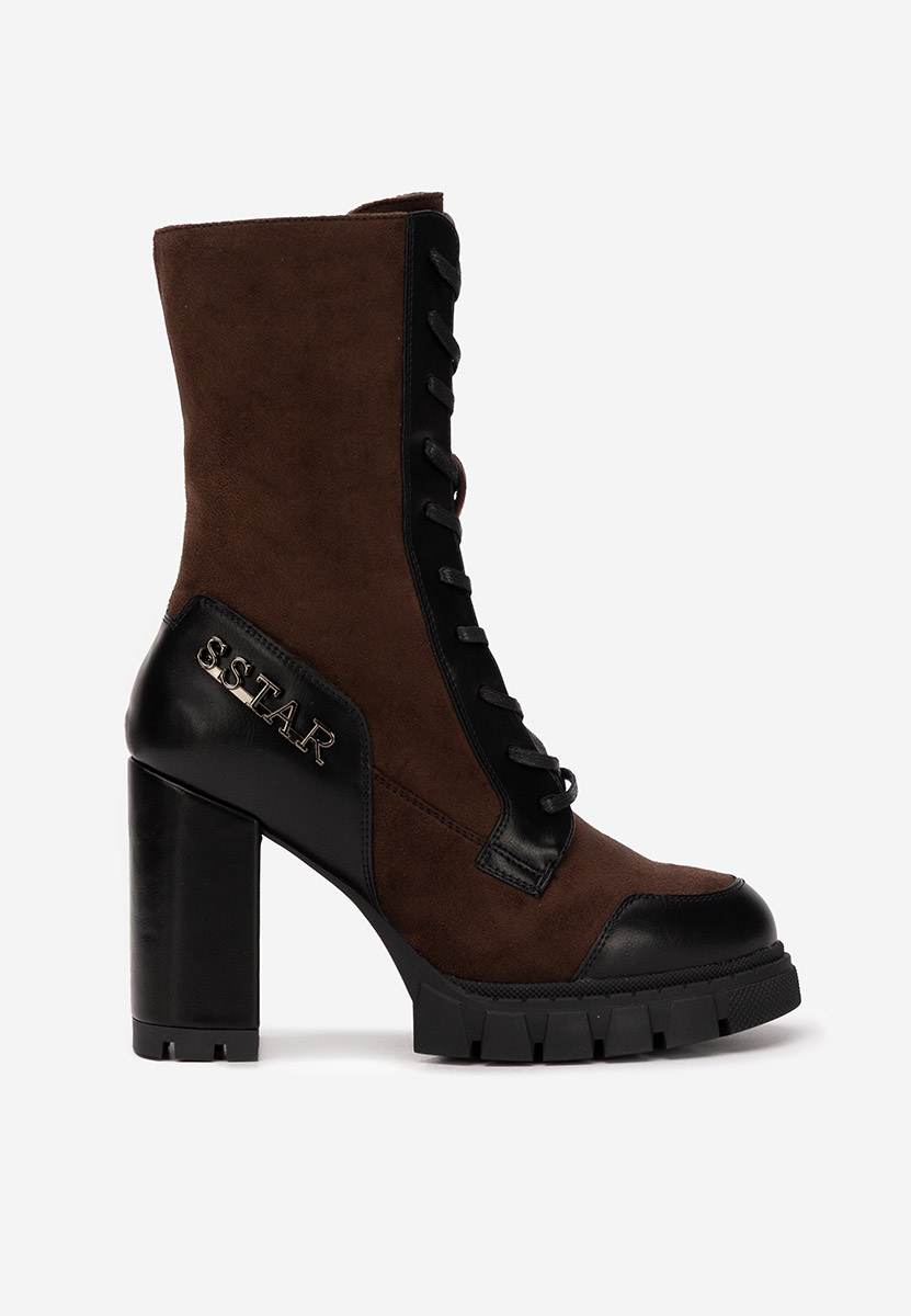 Botine cu toc gros Anahi maro Botine cu toc gros Anahi maro