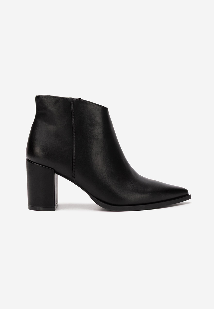 Botine cu toc gros Jamilia negre