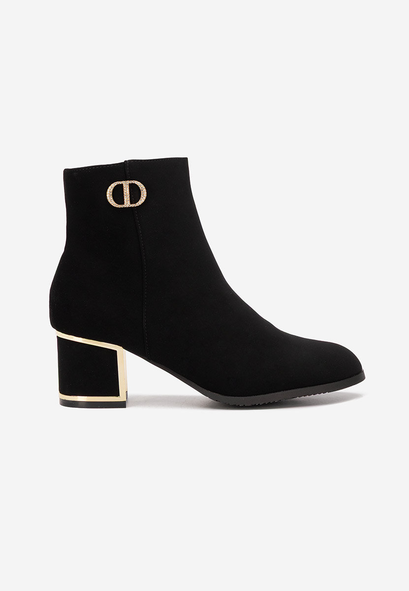 Botine cu toc gros Delmy V2 negre