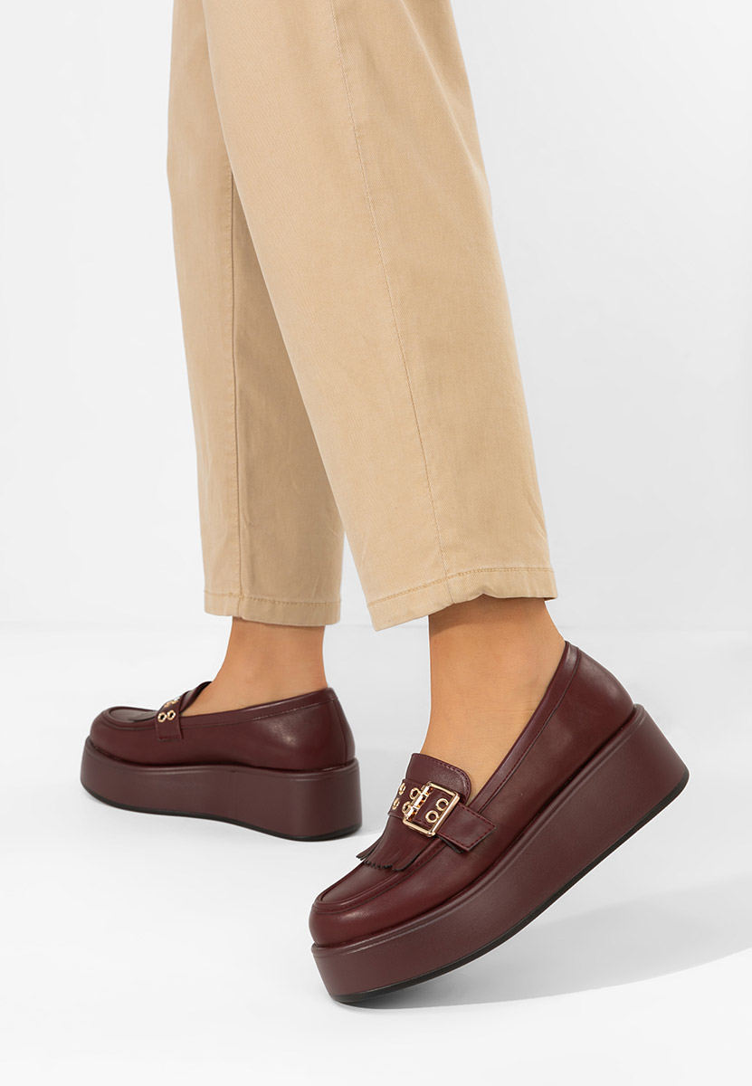 Mocasini cu platforma Magie grena