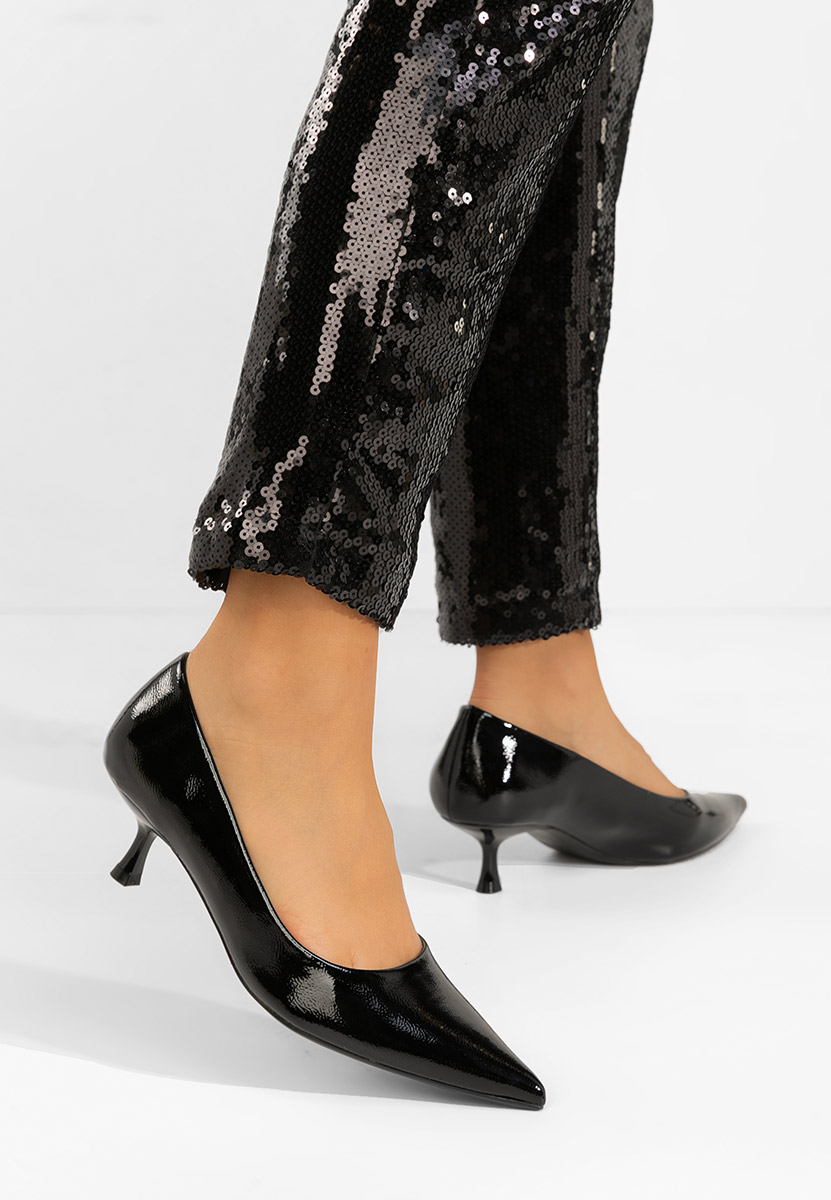 Pantofi cu toc mic Dianela negri