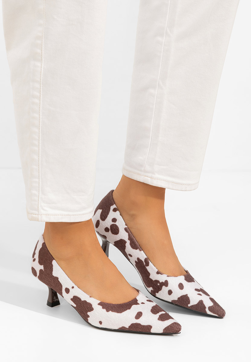 Pantofi cu toc mic Glimera animal print Pantofi cu toc mic Glimera animal print
