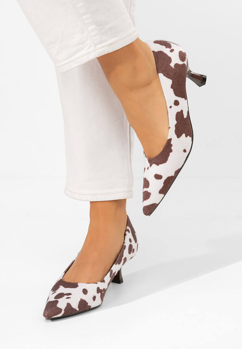 Pantofi cu toc mic Glimera animal print Pantofi cu toc mic Glimera animal print