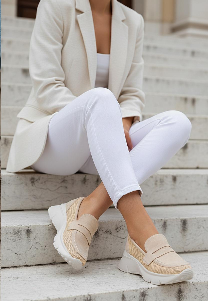 Mocasini cu platforma Almata bej