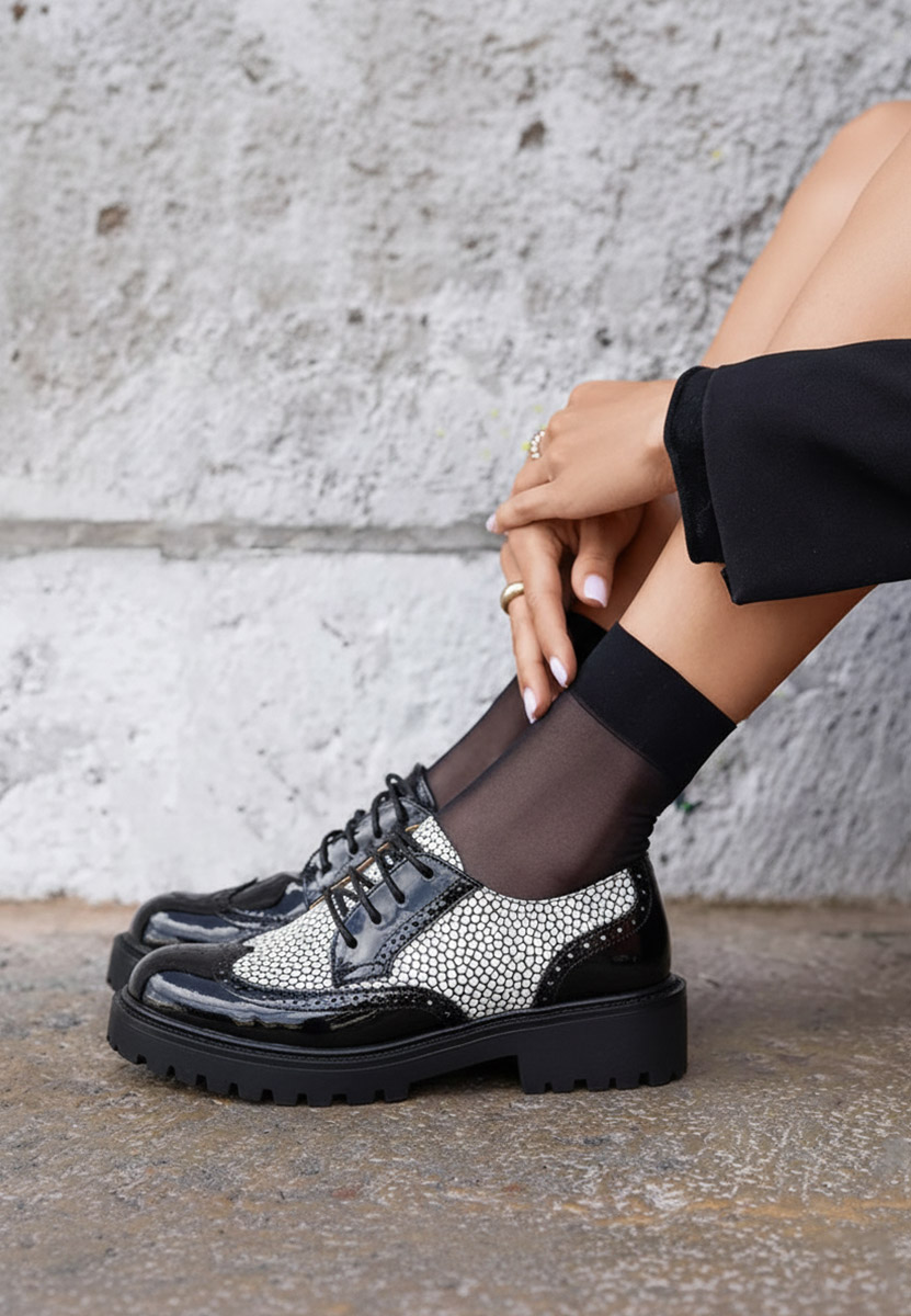 Pantofi dama brogue Flexa V2 multicolori