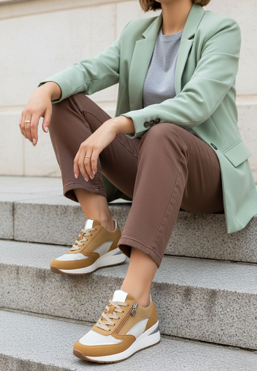 Sneakers cu platforma Corey camel
